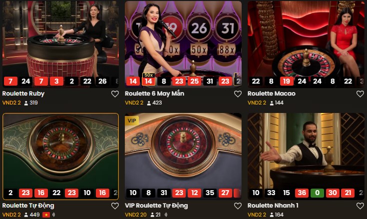 Roulette tại sòng bài trực tuyến vegas79